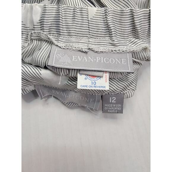 Vintage Evan Picone Set Women's Top 12/ Maxi Skirt 12 Pleated Polka Dot Striped - Picture 9 of 11